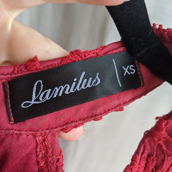 Lacey Red Halter Dress - Picture 5 of 5